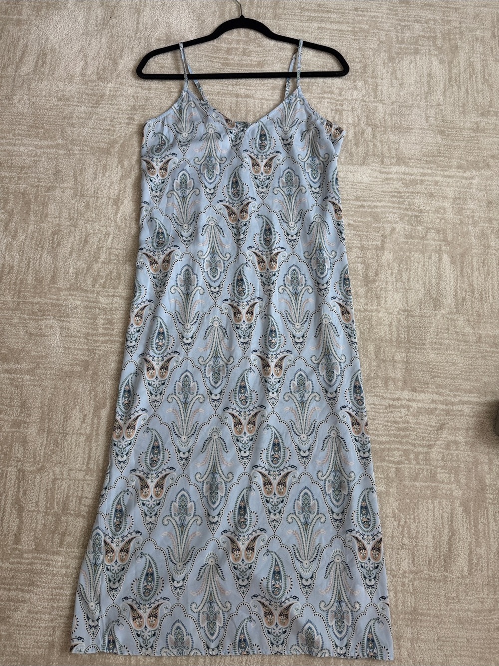 O’Neill Light Blue Paisley Slip Dress - Elegant Summer Dress, size S